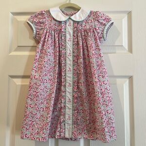 Little English Ruffled Sally Dress - Fields of Pink | Size 5